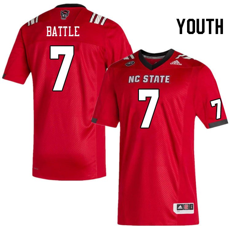 Youth #7 Shyheim Battle North Carolina State Wolfpacks College Football Jerseys Stitched-Red